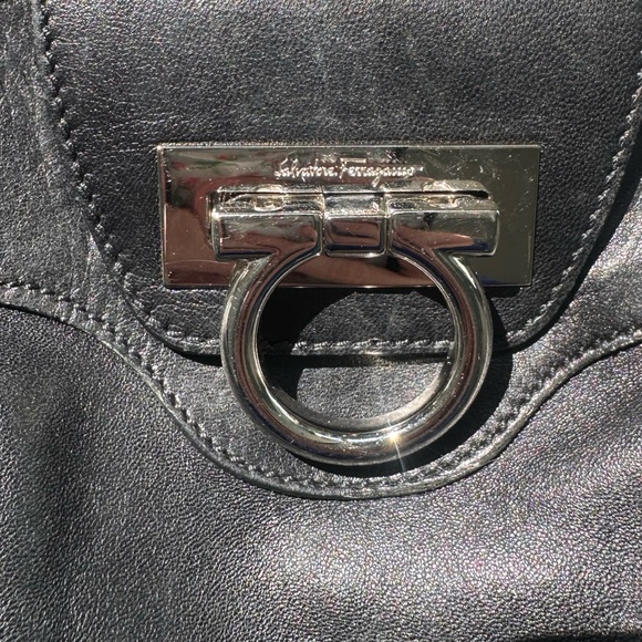 Black Leather Ferragamo Handbag - Picture 5 of 15
